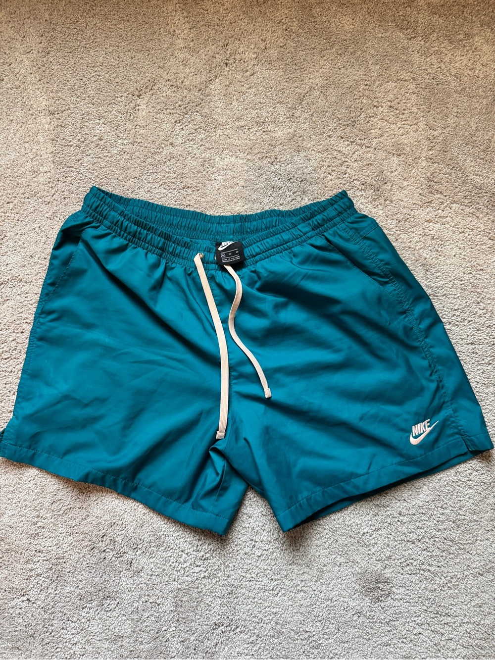 Nike Men’s Teal Shorts with Drawcord